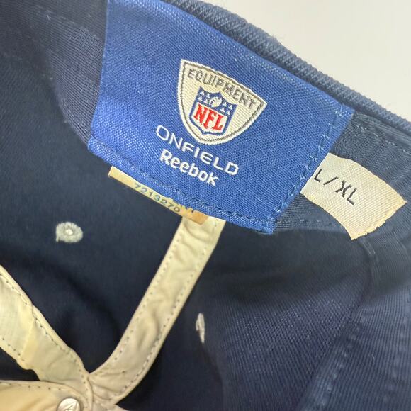 Dallas Cowboys Reebok NFL Official Sideline Hat Beige Navy Size L/XL Fitted Hat - Picture 7 of 10